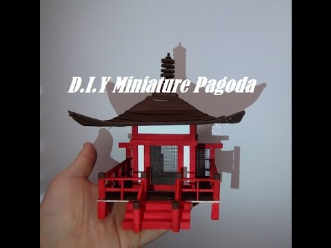 DIY Miniature Pagoda from Popsicle sticks. DIY Miniature Pagoda from Popsicle sticks.