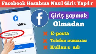 E-posta ve Telefon Numarası Olmadan Facebook Hesabına Nasıl Giriş Yapılır? login Facebook 2023