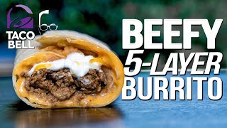 TACO BELL'S BEEFY 5 LAYER BURRITO....BUT HOMEMADE & WAY BETTER! | SAM THE COOKING GUY 4K