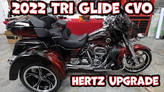 A Beautiful 2022 Harley Davidson Tri Glide CVO with HD Audio by Rockford gets a Hertz Audio Upgrade