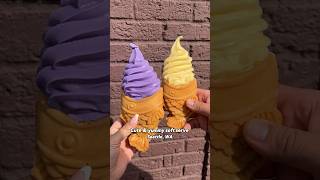 Cute \u0026 yummy soft serve in Seattle 💜💛 #seattlefood #softserveicecream #taiyaki