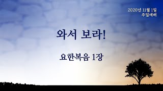 2020년 11월 1일  그레이스교회 주일예배 | 와서 보라!(요1) | 정재승 목사