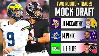 2 Round 2024 NFL Mock Draft with Trades | Justin Fields TRADED