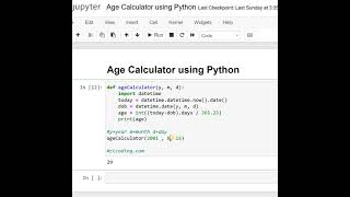 Day 17 : Age Calculator using Python