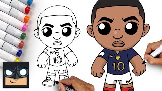 How To Draw Kylian Mbappe | World Cup 2022