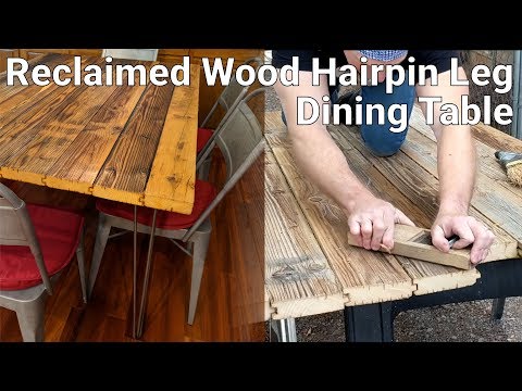Reclaimed Wood Metal Hairpin Leg Dining Table Reclaimed Wood Metal Hairpin Leg Dining Table