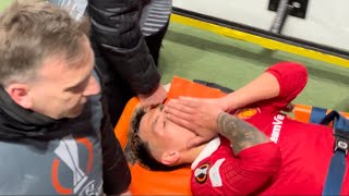 SAD 😞😭| Martinez Injured and Stretchered Off Old Trafford vs Sevillla in Europa League Quarters 2-
