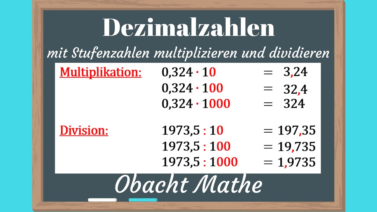 Dezimalzahlen Mit Stufenzahlen Multipizieren Und Dividieren | Einfach ...