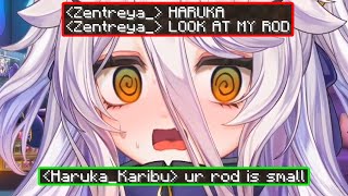 Zen asks Haruka to look at her rod while Henya watches