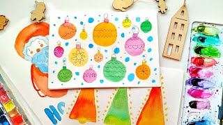 DIY Christmas Cards Ideas - Easy Watercolor Cards For Holidays \ Winter Crafts