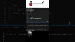 Alphabet Triangle Pattern in JavaScript 🔥 (Nested Loops + ASCII Trick!) #coding