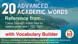 20 Advanced Academic Words Ref from "César Hidalgo: A bold idea to replace politicians | TED Talk"
