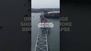 Drone footage shows collapsed Baltimore bridge