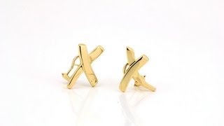 Tiffany Co Gold Paloma Picasso 18k Solid Gold 750 X Earrings Authentic Vintage