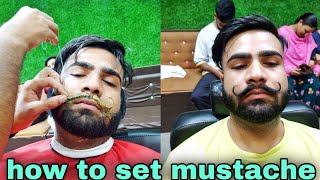 How to set mustache with permanent fixing probably shape || step by step full process