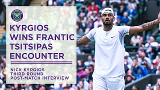 Nick Kyrgios Reacts to Tsitsipas Match | Wimbledon 2022