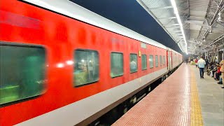 🔥Fastest Train Videos at Night | Mega Route Diverted Rajdhani Exp \u0026 Premium Trains | Via Naihati