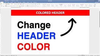 How To Change Header Color In Word