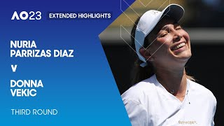 Nuria Parrizas Diaz v Donna Vekic Extended Highlights | Australian Open 2023 Third Round