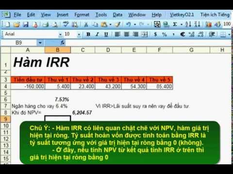 Tính tỷ suất hoàn vốn nội bộ trong Excel - Hàm IRR Tính tỷ suất hoàn vốn nội bộ trong Excel - Hàm IRR