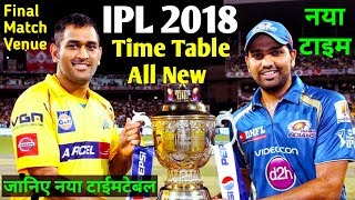 IPL 2018 New Time Table 100% Real, Final Match Venue, जानिए कब कब कौन कौन से मैच खेले जाएंगे