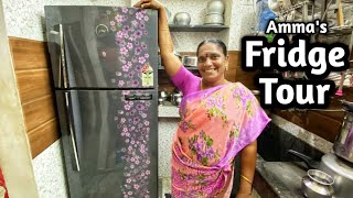 What is inside Amma's Fridge 🔌| Fridge Tour | Fridge Organization | Paruppu Podi | Amma Kai Pakkuvam