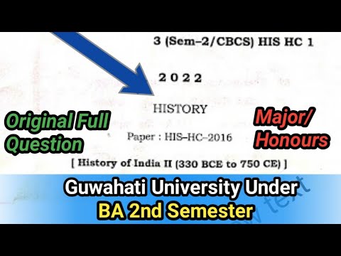 BA 2nd Semester History Major Question Paper 2022 || History Paper Code ...