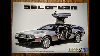 ALL NEW! FIRST LOOK! 1982 DeLorean DMC-12 1/24 Scale Model Kit Aoshima Back To The Future Marty Doc