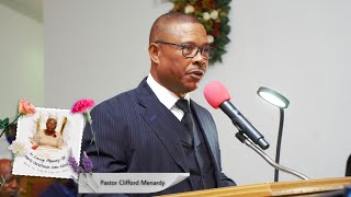 Pastor Clifford Menardy Gen yon ti mesaj pou fanmi ak piblik la enterrement de Marie Christanie