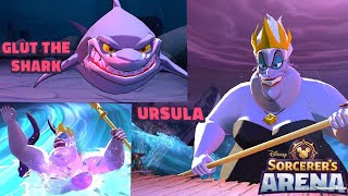 DEFEATING URSULA - Disney Sorcerer's Arena - Raid Complete! Boss Fights Glut the Shark and Ursula!