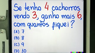 🐶 Se tenho 4 CACHORROS vendo 3, GANHO mais 6, com QUANTOS fiquei? Você consegue resolver?