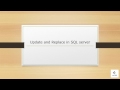 Update and Replace in SQL server