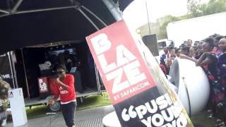 Frankid perfoming Attention at blaze campus tour
