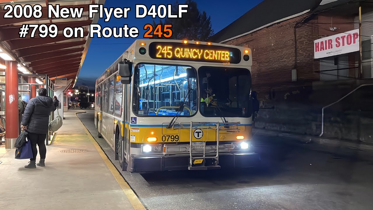 MBTA Bus: 2008 New Flyer D40LF 799 On Route 245 Departing From Mattapan ...