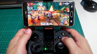 威宏資訊 新游手柄 NewGamePad 代理 N1 PRO 遊戲 手把 手機搖桿 搭配 三星 A7 手機 藍芽配對 觸屏映射 玩 六龍御天