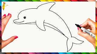 How To Draw A Dolphin Step By Step 🐬 Dolphin Drawing Easy
