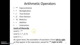 Python Programming 8 Arithmetic Operators