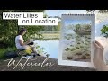 Painting a Watercolor Landscape on Location - Water Lilies (Real Time)