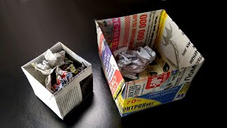 How to make Newspaper Trash Bin | Newspaper Dustbin | Paper Dustbin