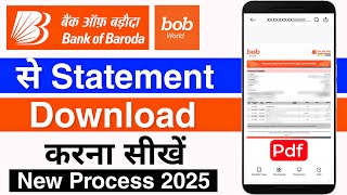 Bank of Baroda Ka Statement Kaise Nikale 2025 | Bob World App Se Bank Statement Kaise Nikale