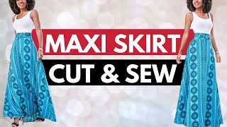 HOW TO MAKE A MAXI CIRCLE SKIRT | Cutting \u0026 Stitching | Circle Skirt | Flare Skirt |180 Degree Flare