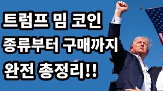 트럼프 밈 코인 종류부터 구매 방법까지 설명해드리겠습니다