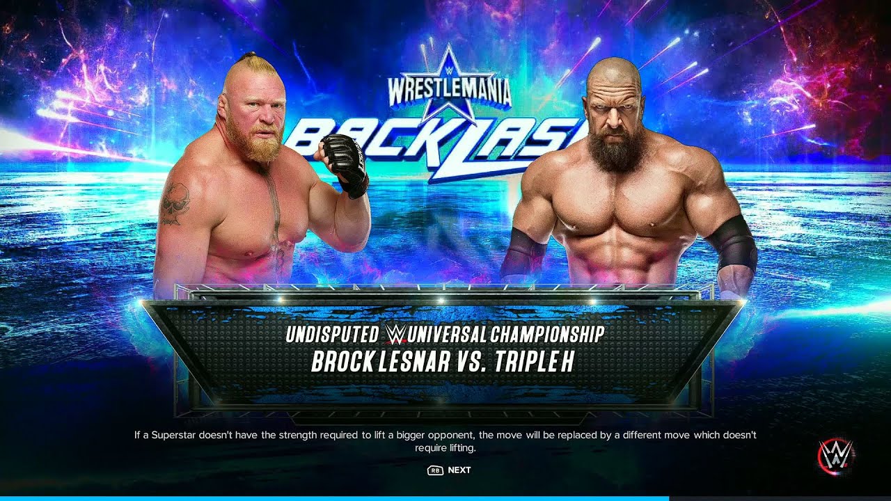 "🔥 WWE 2K23 FULL MATCH — Brock Lesnar Vs. Triple H — Undisputed WWE ...