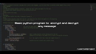 Encrypt or Decrypt messages using python | Python | coding | project-01