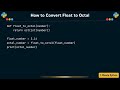 How to Convert Float to Octal