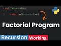 05 Factorial Using Recursion in Python | Step-by-Step Dry Run Explained