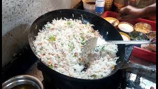 First Bite...veg fried rice and chicken fried rice