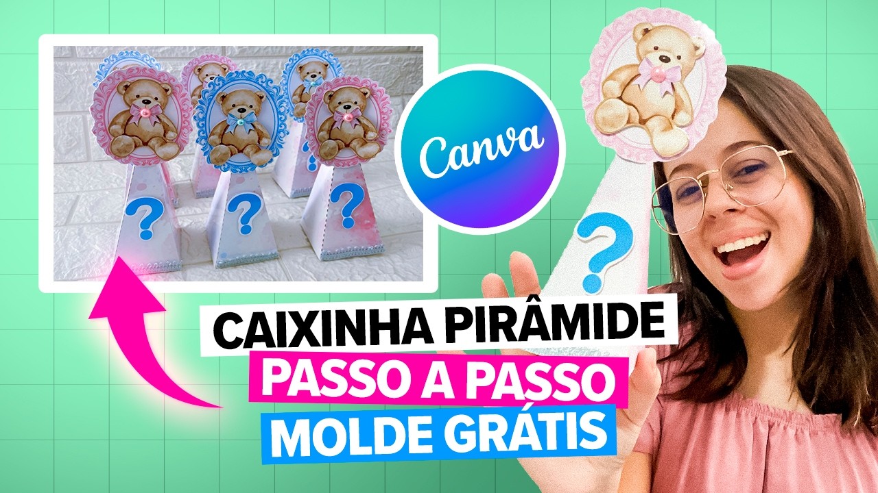 Caixa Pirâmide No Canva Molde Grátis Papelaria Personalizada 2025