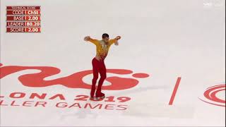 WRG2019 Mens Free skating No1 Luca Lucaroni Choreographic Sequence ITA