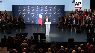 French presidential candidate Fillon at rally